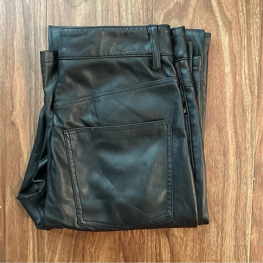 Zara Faux Leather Black Pants Sz 3 Eur Sz 34 - Picture 9 of 9